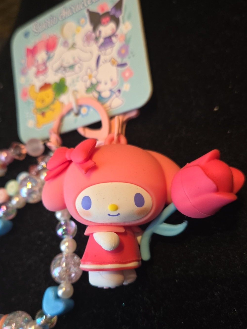 Sanrio My Melody Pink and Pastel Bead Charm Keychain Set